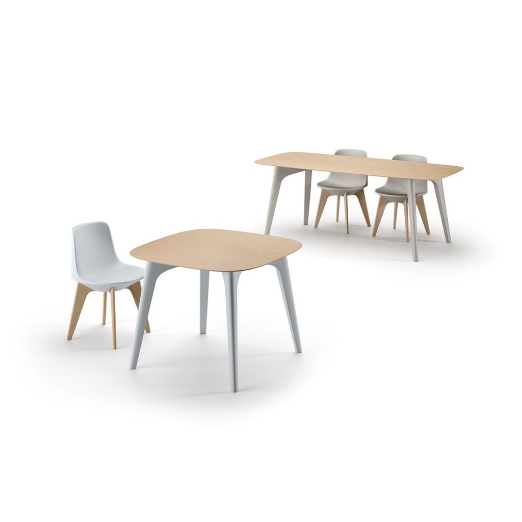 Masa medie din lemn cu picioare din polietilena Planet Table - Nuovo Design